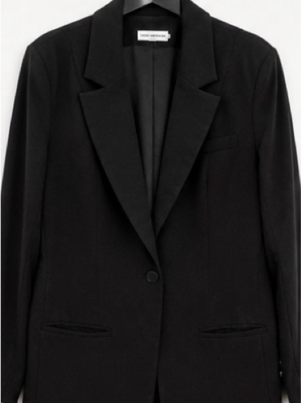 Good American Black Single-Button Blazer